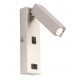 Aplique pared Niquel READER L102 3w 3000ºK con cargador USB