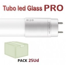 Tubo LED T8 1200mm Cristal PRO 20W, conexión 1 lado, Caja de 25 ud x 3,84€/ud.
