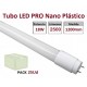 Tubo LED T8 1200mm Nano PC 18W, conexión 1 lado, Caja de 25 ud x 4,88€/ud.