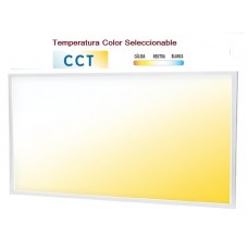 Panel LED Backlight 600X1200mm 45W 8600Lm Marco Blanco CCT Seleccionable, con cable de alimentación de 1,5 m