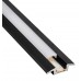 Perfil suelo aluminio anodizado Negro 38,1x10,08mm para tiras LED, barra 2 ó 3 Metros