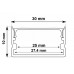 Perfil Aluminio Superficie 30x10mm. para tiras LED, barra 2 metros -Completo-