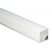 Difusor Opal Recto Perfil Aluminio Angulo 16x16mm., barra 3 Metros