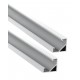 Perfil Aluminio anodizado Angulo Blanco 18x18mm. BASIC para tiras LED, 6mts (2 tramos de 3 Metros)