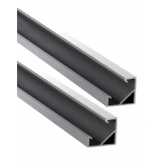 Perfil Aluminio anodizado Angulo Plata 18x18mm. BASIC para tiras LED, 6mts (2 tramos de 3 Metros)