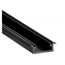 Perfil empotrar aluminio anodizado Negro 21x8mm para tiras LED, barra 2 Metros