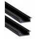 Perfil empotrar aluminio anodizado Negro 21x8mm para tiras LED, 6 Metros (2 tramos de 3mts)