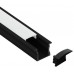 Perfil Aluminio Empotrar Negro ECO 24x15mm. para tiras LED, barra 2 Metros -completo- (a 9,00€/mt.)