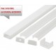 Perfil Aluminio Superficie Blanco 17x8mm. para tiras LED, barra de 2 Metros -completo- (a 9,00€/m)