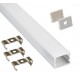 Perfil Aluminio Superficie ECO 20x15mm. para tiras LED, barra 2 metros -Completo-