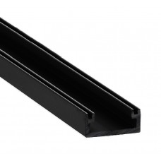 Perfil Superficie aluminio anodizado Negro 16x7mm para tiras LED, barra 2 Metros