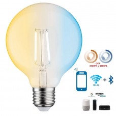 Lámpara LED Globo G125 Clara E27 Filamento 6W 850lm CCT Wifi+Bluetooth, para Smartphone y control voz