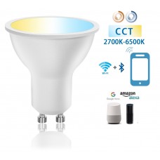Lámpara LED GU10 SMD 6W SMART CCT Wifi y Bluetooth, para Smartphone y control voz