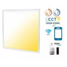 Panel LED 600X600mm 32W Marco Blanco SMART CCT Wifi, para Smartphone y control voz