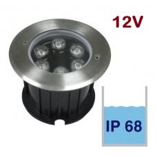Foco LED exterior IP68 empotrar 6W 12V, Ø125x109 mm 