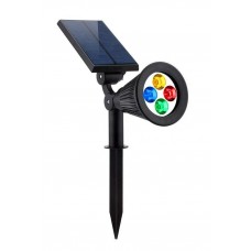 Foco LED Solar exterior jardin con piqueta 2W RGB