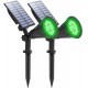Foco LED Solar exterior jardin IP65 Luz Verde (2 Unidades)