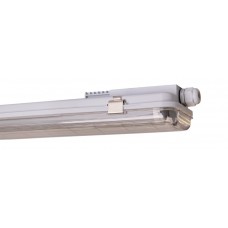 Pantalla estanca Policarbonato ECO para 2 tubos LED de 1200mm, conexión 1 lado