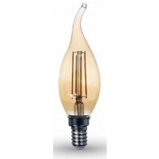 Lámpara LED Vela lisa Gold Flama E14 4W Filamento 2500ºK