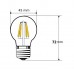 Lámpara LED Esférica Mate Glass E27 2W Filamento 2400ºK CRI-90 Regulable