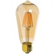 Lámpara LED Edison ST64 Gold E27 8W Filamento 2500ºK