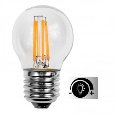 Lámpara LED Esferica Clara E27 4W Filamento 2700ºK Regulable