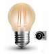 Lámpara LED Esferica Gold E27 4W Filamento 2200ºK Regulable
