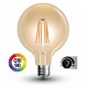 Lámpara LED Globo 125mm Gold E27 7W Filamento 2500ºK CRI90 Regulable