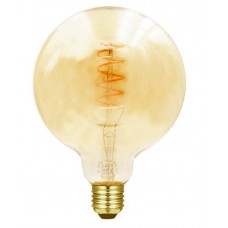Lámpara LED Globo 95mm Gold E27 4W 2200ºk Filamento Espiral Vertical