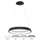 Lámpara Colgante Circular Aluminio NORDIC 600mm LED 36W con 1 mts. cable y florón