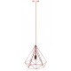 Lámpara Colgante Vintage estructura metálica Oro Rosa Diamante con p/lampara E27 con cable y florón