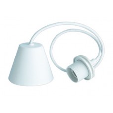Portalámparas Blanco E-27 con 1 metro cable y florón