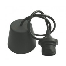 Portalámparas Negro E-27 con 1 metro cable y florón