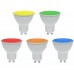 Lámpara LED GU10 SMD 5W 100º colores